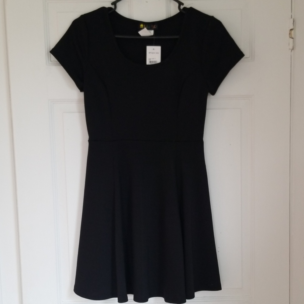 Simple plain black dress